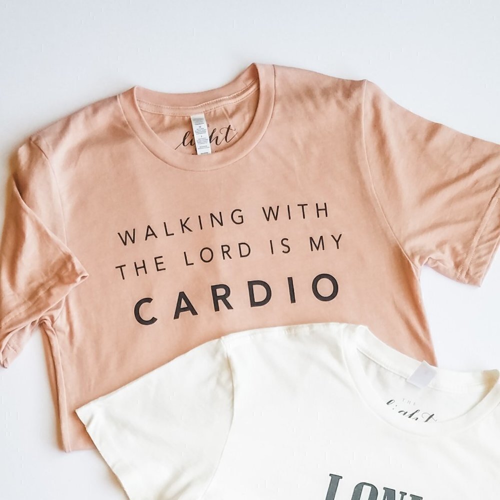 Blush Peach Cardio Short Sleeved Graphic Tee - Picture 2 of 3